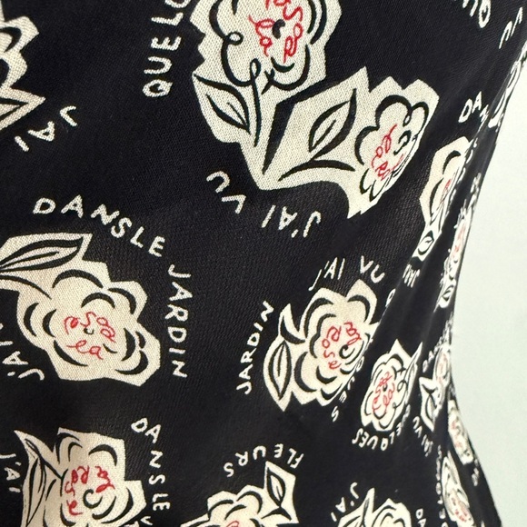DVF Silk Slip Dress. Black w/ Floral Pattern. Women’s size 8 - Picture 5 of 15